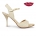 Mona » Beige Graved Suede Gold Leather - 8,5cm